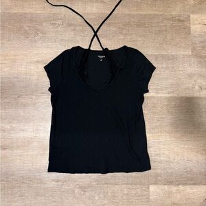 Torrid Lace Halter-Neck Tee | Black | Size 1